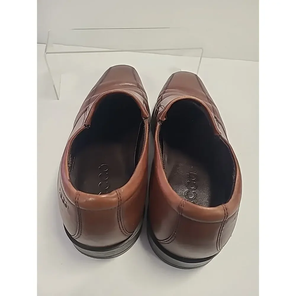 ECCO Slip On Dress Shoes Brown Leather Men's Size 44 EUR (10.5 US)